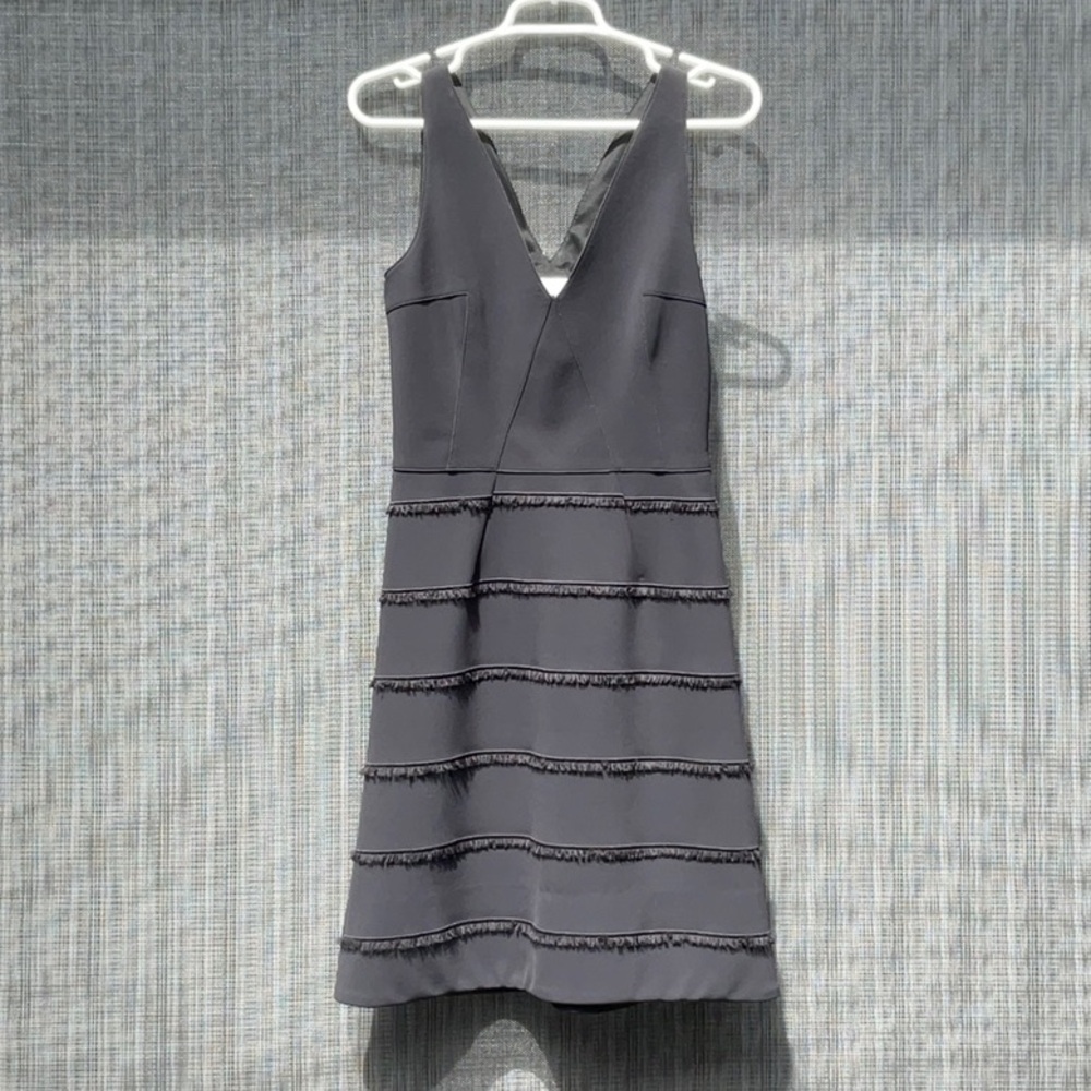 AKRIS Punto Black Fringe Dress 4